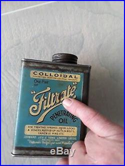 Vintage Old Garage Tin Can Filtrate Penetrating Oil. One Pint. Great condition