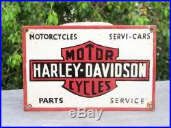 Vintage Old Rare Harley Davidson Motor Cycles Ad Porcelain Enamel Sign Board