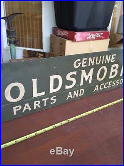 Vintage Oldsmobile Bottom Flange Tin Sign 36 x 7 1930s