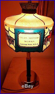 Vintage Oldsmobile Dealer Showroom Desk Lamp Tiffany Style Light Wall Sconce