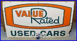 Vintage Oldsmobile Dealership Porcelain Sign Value Rated Used Cars SSP 54x30 HTF