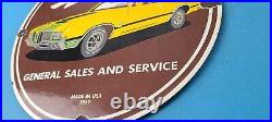 Vintage Oldsmobile Porcelain Gas Auto Sales Service Dealership Pump Plate Sign