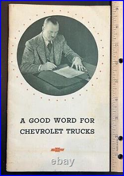 Vintage Original 1932 Brochure A Good Word For Chevrolet Trucks Advertisement