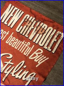 Vintage Original 1940's Chevrolet Chevy Dealer Showroom Banner Sign