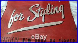 Vintage Original 1940's Chevrolet Chevy Dealer Showroom Banner Sign 40 x 27