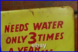 Vintage Original 1950s AUTO-LITE Ford Sta-Ful Batteries Gas Oil 34 Metal Sign