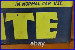 Vintage Original 1950s AUTO-LITE Ford Sta-Ful Batteries Gas Oil 34 Metal Sign