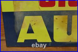 Vintage Original 1950s AUTO-LITE Ford Sta-Ful Batteries Gas Oil 34 Metal Sign