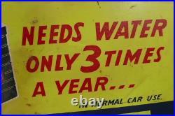 Vintage Original 1950s AUTO-LITE Ford Sta-Ful Batteries Gas Oil 34 Metal Sign