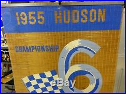 Vintage Original 1955 Hudson 6 Championship Advertising Banner Sign Stock Car