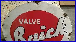 Vintage Original Buick Car porcelain dealer sign Valve in Head red & white rare
