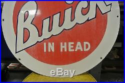 Vintage Original Buick Valve In Head Porcelain Sign No Reserve