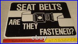 Vintage Original Chicago Illinois Seat Belt Are They Fastened 24 Metal Car Sign
