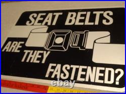 Vintage Original Chicago Illinois Seat Belt Are They Fastened 24 Metal Car Sign