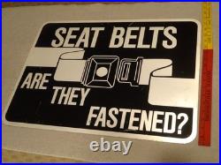 Vintage Original Chicago Illinois Seat Belt Are They Fastened 24 Metal Car Sign