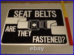 Vintage Original Chicago Illinois Seat Belt Are They Fastened 24 Metal Car Sign