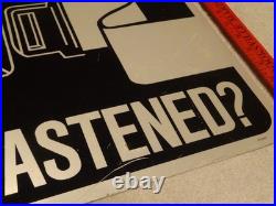 Vintage Original Chicago Illinois Seat Belt Are They Fastened 24 Metal Car Sign