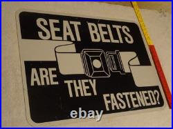 Vintage Original Chicago Illinois Seat Belt Are They Fastened 24 Metal Car Sign