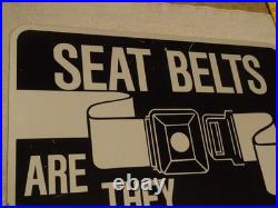 Vintage Original Chicago Illinois Seat Belt Are They Fastened 24 Metal Car Sign