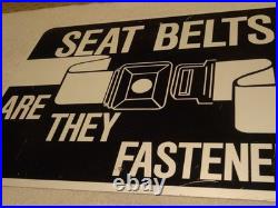 Vintage Original Chicago Illinois Seat Belt Are They Fastened 24 Metal Car Sign