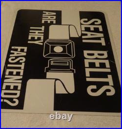 Vintage Original Chicago Illinois Seat Belt Are They Fastened 24 Metal Car Sign