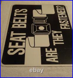 Vintage Original Chicago Illinois Seat Belt Are They Fastened 24 Metal Car Sign