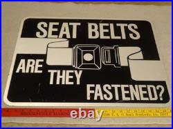 Vintage Original Chicago Illinois Seat Belt Are They Fastened 24 Metal Car Sign
