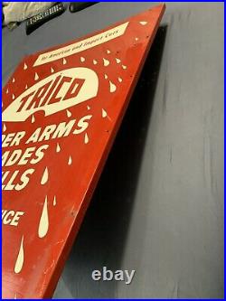 Vintage Original Early Auto Metal Oil Gas Trico Wiper Cabinet Sign Buffalo NY