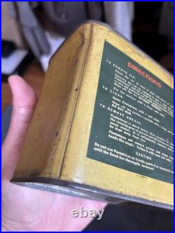 Vintage Original Early Auto Pontoklene Graphic Car Grease Cleaner Oil Can Tin