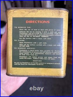 Vintage Original Early Auto Pontoklene Graphic Car Grease Cleaner Oil Can Tin