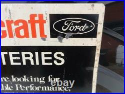 Vintage Original Ford Motorcraft Batteries Single Sided Rack Sign Mustang F150