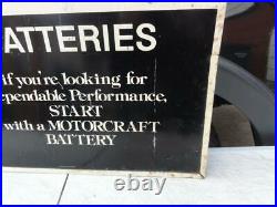 Vintage Original Ford Motorcraft Batteries Single Sided Rack Sign Mustang F150