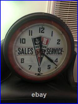 Vintage Original Hudson Motor Company Neon Advertising Clock