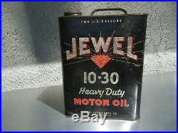 Vintage Original Jewel Motor Oil 2 Gallon Can Car Gas station Los Angeles Ca
