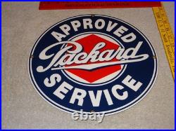 Vintage Original Packard Approved Service Porcelain Metal Car, Gasoline Oil Sign