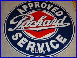 Vintage Original Packard Approved Service Porcelain Metal Car, Gasoline Oil Sign