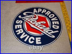 Vintage Original Packard Approved Service Porcelain Metal Car, Gasoline Oil Sign