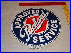 Vintage Original Packard Approved Service Porcelain Metal Car, Gasoline Oil Sign