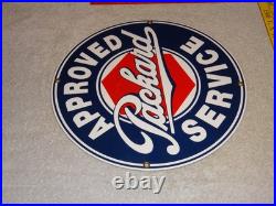 Vintage Original Packard Approved Service Porcelain Metal Car, Gasoline Oil Sign