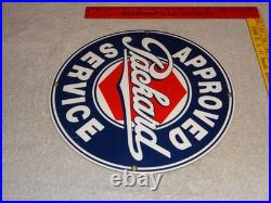 Vintage Original Packard Approved Service Porcelain Metal Car, Gasoline Oil Sign