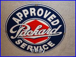 Vintage Original Packard Approved Service Porcelain Metal Car, Gasoline Oil Sign Vintage Original Packard Approved Service Porcelain Metal Car, Gasoline Oil Sign