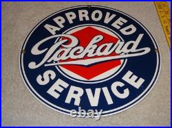 Vintage Original Packard Approved Service Porcelain Metal Car, Gasoline Oil Sign Vintage Original Packard Approved Service Porcelain Metal Car, Gasoline Oil Sign