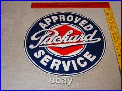 Vintage Original Packard Approved Service Porcelain Metal Car, Gasoline Oil Sign
