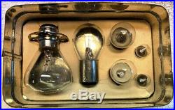 Vintage Original Packard Motor Car Co. Bulb Kit Tin With 6 Bulbs, OUTSTANDING