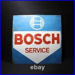 Vintage Original Porcelain Enamel Automobile Garage Sign Bosch Service 41 Inch