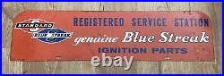 Vintage Original Standard Blue Streak Ignition Auto Parts Display Sign 1950s
