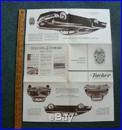 Vintage Original TUCKER Automobile Company Dealer Sales Brochure Fold Out Poster