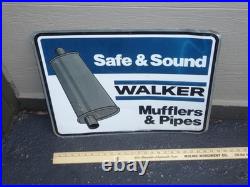 Vintage Original Walker Muffler & Pipes 24 Metal Gasoline & Oil Car Dealer Sign