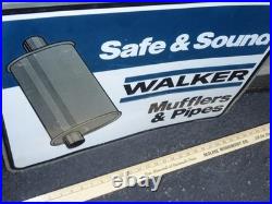 Vintage Original Walker Muffler & Pipes 24 Metal Gasoline & Oil Car Dealer Sign