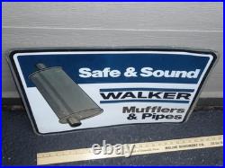 Vintage Original Walker Muffler & Pipes 24 Metal Gasoline & Oil Car Dealer Sign